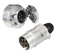 Ryme Automotive Base and Socket 12 V, 7 Pins DIN ISO 1724 Female Male Metallic Connectors for Trailer/Caravan/Car Hitch Motorcycles