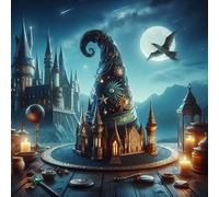 RYMILIE Magic Hat Diamond Art Kits for Adults-Magic Castle Diamond Art Kits for Beginners-DIY 5D Diamond Painting Kit for Home Wall Decor Gifts【13.7x13.7inch】