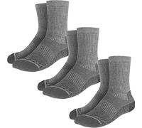 Rymora Merino Wool Blend Walking Hiking Socks for Men & Women (Moisture Wicking, Breathable, Seamless) (3 Pairs - Grey) (Medium: UK 7-10 / EU 40-44) [M]