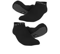 Rymora Non Slip Anti Skid Grip Socks (2 Pairs: Black) (Small: UK 3-6 / EU 35-39) [S]