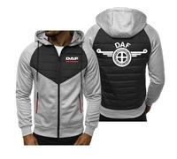 RYNDEX Classic Zip Hoodie D.A.F, Mens Sweatshirts with Hood, Stylish Work Tops, for Outdoor Sports, Winter(Light gray,XL)