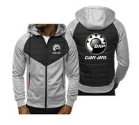 RYNDEX Mens Hoodies Zip Up C.a.n-a.m, Hooded Sweatshirt Jackets with Pockets, Stylish Mens Tracksuit Tops, for Sports and Fitness, Winter(Light gray,M)
