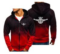 RYNDEX Mens Hoodies Zip Up D.A.F, Breathable Hooded Sweat Jacket, Comfort Casual Cardigans, for Winter Outdoor Training, Winter(Red,M)