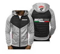RYNDEX Mens Hoodies Zip Up DU.CA.Ti, Full Sleeves Mens Jackets with Hood, Fashion Comfort Mens Cardigans, for Sports and Fitness, Winter(Light gray,S)