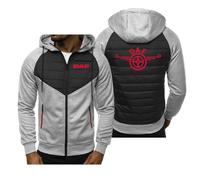 RYNDEX Zipped Fishing Hoodie D.A.F, Hooded Mens Sweatshirt with Pockets, Comfort Midweight Hoody, for Jogging Work Out, Winter(Light gray,XXL)