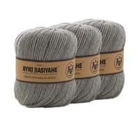 RYNJ JIASIYAHE Merino Wool Yarn, 4-ply Luxury Warm Soft Lightweight Crochet Yarn, for Hand Knitting and Crochet, Home Necessity for DIY Crafts (Light Grey,3 Packs)