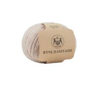 RYNJ JIASIYAHE Wool Yarn Inner Mongolian Cashmere Blend Yarn, Cashmere Yarn for Crocheting, 6-Ply Warm Soft Luxurious Hand Knitting Yarn (beige floral,1 Pack)