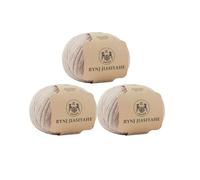 RYNJ JIASIYAHE Wool Yarn Inner Mongolian Cashmere Blend Yarn, Cashmere Yarn for Crocheting, 6-Ply Warm Soft Luxurious Hand Knitting Yarn (beige floral,3 Packs)