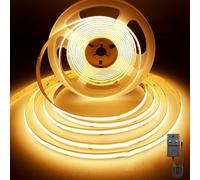 rynli 4M COB LED Strip Light Cool White 3000K with 12V 380 LEDs KIT, Tape Light with UKCA Power Supply, Home Decoration, Kitchen and Under Cabinet [Energy Class A]
