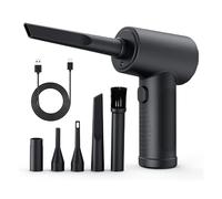 Rynli Compressed Air Duster, 120000 RPM Electric Air Blower, 5-Gear Adjustable Mini Jet Duster, Powerful, Rechargeable Cordless Air Cleaner for PC, Keyboard, Car, and Electronics