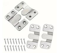 Rynli Flush Concealed Mount Brackets, Headboard Hanging Wall Interlocking Bracket, Heavy Duty Interlocking Hang Buckle Stainless Steel Wall Mount Hanger with Screws for Photos, Mirror, Furniture-4pcs