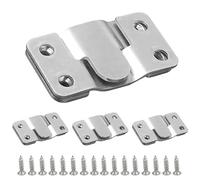 Rynli Flush Concealed Mount Brackets, Headboard Hanging Wall Interlocking Bracket, Heavy Duty Interlocking Hang Buckle Stainless Steel Wall Mount Hanger with Screws for Photos, Mirror, Furniture-6pcs