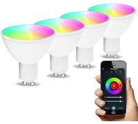 rynli GU10 Smart Bulb Wi-Fi Alexa Light Bulbs, 9W 900LM, Dimmable, Colour Changing, Energy Efficient, Smart Bulbs That Work with Alexa & Google Home, No Hub Required (4 Pack)