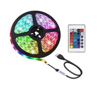 rynli RGB LED Strip Light, LED Strip Lights with Remote, USB Powered, Color Changing, Specialty & Decorative Lighting Ideal Lights for Bedroom, Kitchen, Gaming, TV Backlight (Without Bluetooth, 2 M)