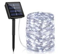 rynli Solar Fairy Lights Outdoor Garden Waterproof Warm White, Solar String Lights Outdoor, Copper Wire Garden Lights, Solar Lights for Fence Patio Balcony Decoration (Cool White,10 M, 32 Ft,100 LED)