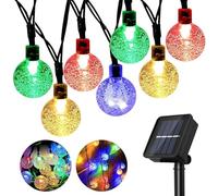 Rynli Solar Powered Fairy String Lights Outdoor Garden, IP65 Rated Waterproof 8 Mode Crystal Ball Solar Powered LED Fairy Lights for Patio, Yard, Wedding, Outdoor Fairy Lights (Colour/5M/16 Ft/20 LED)