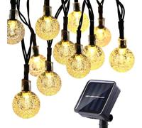 Rynli Solar Powered Fairy String Lights Outdoor Garden, IP65 Waterproof 8 Mode Crystal Ball Solar Powered LED Fairy Lights for Patio, Yard, Wedding, Outdoor Fairy Lights (Warm White,12M/40 Ft/100 LED)
