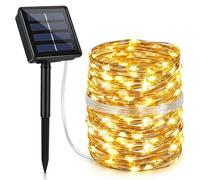 Rynli Solar Powered Fairy String Lights Outdoor Garden, IP65 Waterproof 8 Mode LED Copper Wire String Light for Patio, Yard, Solar Fairy Lights for Wedding, Christmas (Warm White, 20 M, 65 Ft,200 LED)