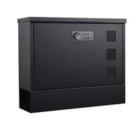 Rynli Wall Mounted Post Box for Outside | Letter Box for Outside Wall with Modern Combination Lock Secured with Newspaper Slot | Sturdy Weather Resistant, Waterproof & Secure Mail Box