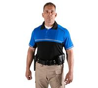 RYNO GEAR 100% Polyester Jersey Knit Two Tone Bike Patrol Polo Shirts, Royal Blue/Black, XL