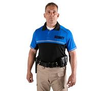 RYNO GEAR 100% Polyester Jersey Knit Two Tone Security Bike Patrol Polo Shirts, Royal Blue&black/Security, XL