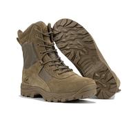 RYNO GEAR Men's Military & Tactical Boots, CoolMax Tactical Combat Military Durable Leather Work Utility Outdoor Hiking Assault Boots (Tan/Coyote/Black), 8" Coyote, 10.5