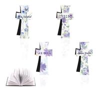 RynoPulse 4PCS Magnetic Cross Bookmarks, Cross Christian Bible Marks, Flower Religious Bookmarks, Christian Gifts, for Home Office School Reading Lover (4)