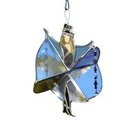 RynoPulse Dancing King Pattern, Handmade Stained Glass Spinner, Acrylic Sun Catcher Decoration, Vintage Dynamic Hanging Decor for Window, Garden, Porch Or Art Gift (Queen)