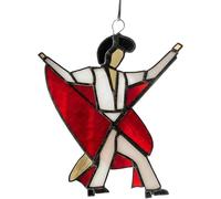 RynoPulse Dancing King Pattern, Handmade Stained Glass Spinner, Acrylic Sun Catcher Decoration, Vintage Dynamic Hanging Decor for Window, Garden, Porch Or Art Gift (King)