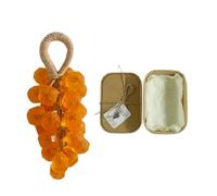 RynoPulse Grape Soap on a Rope, Handmade Crystal Grape Soap, Portable Aromatic Hand & Face Washing Soaps for Shower, Hanging for Kitchen or Bathroom (Calendula)