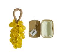 RynoPulse Grape Soap on a Rope, Handmade Crystal Grape Soap, Portable Aromatic Hand & Face Washing Soaps for Shower, Hanging for Kitchen or Bathroom (Lemon)