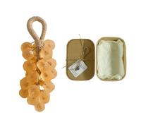 RynoPulse Grape Soap on a Rope, Handmade Crystal Grape Soap, Portable Aromatic Hand & Face Washing Soaps for Shower, Hanging for Kitchen or Bathroom (Osmanthus fragrans)