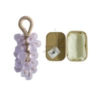 RynoPulse Grape Soap on a Rope, Handmade Crystal Grape Soap, Portable Aromatic Hand & Face Washing Soaps for Shower, Hanging for Kitchen or Bathroom (Lavender)