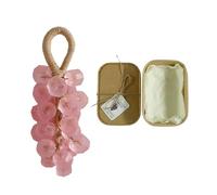 RynoPulse Grape Soap on a Rope, Handmade Crystal Grape Soap, Portable Aromatic Hand & Face Washing Soaps for Shower, Hanging for Kitchen or Bathroom (Peach)