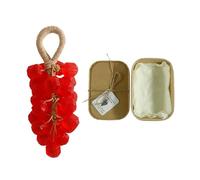 RynoPulse Grape Soap on a Rope, Handmade Crystal Grape Soap, Portable Aromatic Hand & Face Washing Soaps for Shower, Hanging for Kitchen or Bathroom (Rose)