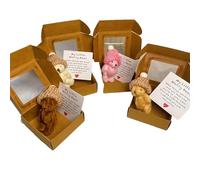 RynoPulse Little Bear in Box, Worry Bear Hug in a Box with Inspirational Card, The Ultimate Emotional Support Partner, Sympathy Gift for Christmas and Valentine's Day, Cute Desk Accessories (4pcs)