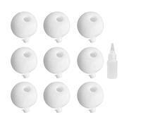 RynoPulse Milky Blank Stress Ball Skin DIY Kit, 10Pcs Blank Pressure Ball Skin DIY Kit, Sensory & Stress Relief, with Empty Skin, Lid, Glue, for DIY Squishy Maker