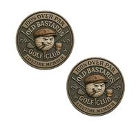 RynoPulse Over Par Old Bastards Golf Coin, Funny Golf Challenge Coin for Golfers, Lifetime Golfs Club Member Coins, Double-Sided Humorous Golfs Accessories for Golfers (2)