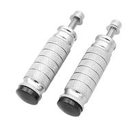 Rynplex 1 Pair Motorcycle M8 Universal CNC Aluminum Footrests Rear Foot Pegs Pedals Rest Set Racing Motor Motorcycle Rear Passenger Foot Peg(Silver)