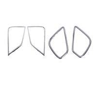 Rynplex 4PCS, for Mitsubishi, for Eclipse Cross 2017 2018 2019, Chrome Front Rear Reflector Fog Light Lamp Cover Trim Fog light Bumper Molding Fog Light Cover(Front Rear)