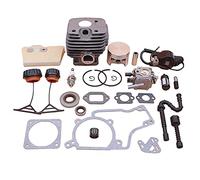 Rynplex 52mm Cylinder Piston Kit Carburetor Ignition Coil Air Fuel Oil Filter Line Seal Cap Gasket Set, for, 038 MS380 Chainsaw 1119 020 1202 Chainsaw Piston