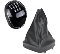 Rynplex 6 Speed Leather Gear Shift Knob Shift Lever Gaitor Boot Cover, for Ford, for Mondeo, IV S-MAX C-MAX Transit, for Focus, MK3 MK4 Kuga Gear Shift Knob Gear Shift Lever
