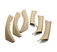 Rynplex 6pcs LHD Car Accessories Carbon Style Interior Door Handle Pull Cover Trim, for BMW, for 3 Series E90 E91 E92 316 318 320 325 328i Car Interior Door Handle(Beige)