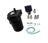 Rynplex Baffled Aluminum Oil Catch Can Reservoir Tank Oil Tank With Air Filter Universal 300ML Car Cabin Air Filter(BLACK)