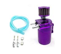 Rynplex Baffled Aluminum Oil Catch Can Reservoir Tank Oil Tank With Air Filter Universal 300ML Car Cabin Air Filter(PUEPLE)