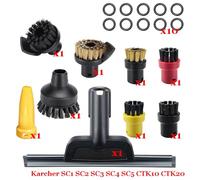 Rynplex Brush Head Powerful Nozzle Accessories Handheld Steam Vacuum Cleaner SC1 SC2 SC3 SC4 SC5 SC7 CTK10 CTK20 Parts Steam Cleaner Parts(Set-18)