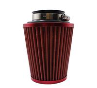 Rynplex Car Air Filter Cone Clean Intake High Flow Round Cone Car Air Intake Filter Induction Kit High Power Sports Mesh Car Cabin Air Filter(76mm Red)