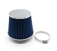 Rynplex Car Air Filter Universal 3" 76MM Car Air Intake Filter Induction Kit High Power Sports Mesh Cone Blue Car Cabin Air Filter