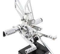 Rynplex CNC Aluminum Adjustable Motorcycle Rearsets Rear Set Foot Pegs Pedal Footrest SV650 SV650S SV1000/s GSXR 600 750 1000 Motorcycle Foot Pedal(Silver)