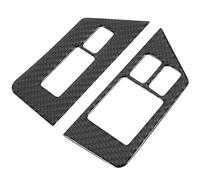 Rynplex for Nissan, GTR R35 2009-2015 Carbon Fiber Window Switch Sticker Button Frame Cover Trim Interior Decoration Black RHD Car Window Switch Trim Panel